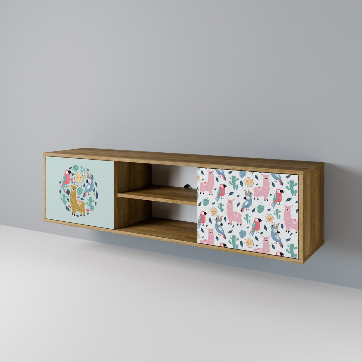 COLORFUL ALPACAS Mueble de TV de 2 Puertas