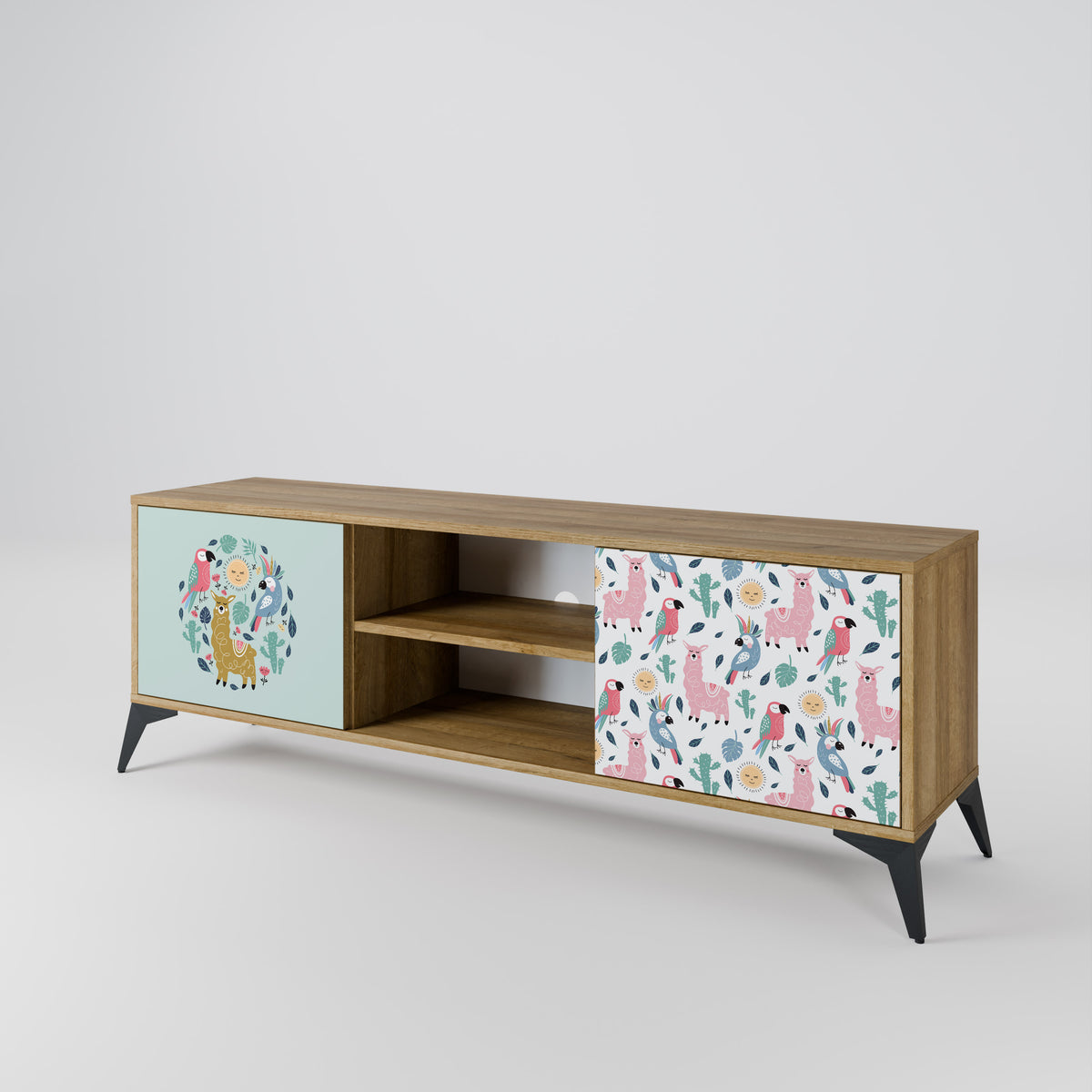 COLORFUL ALPACAS Mueble de TV de 2 Puertas
