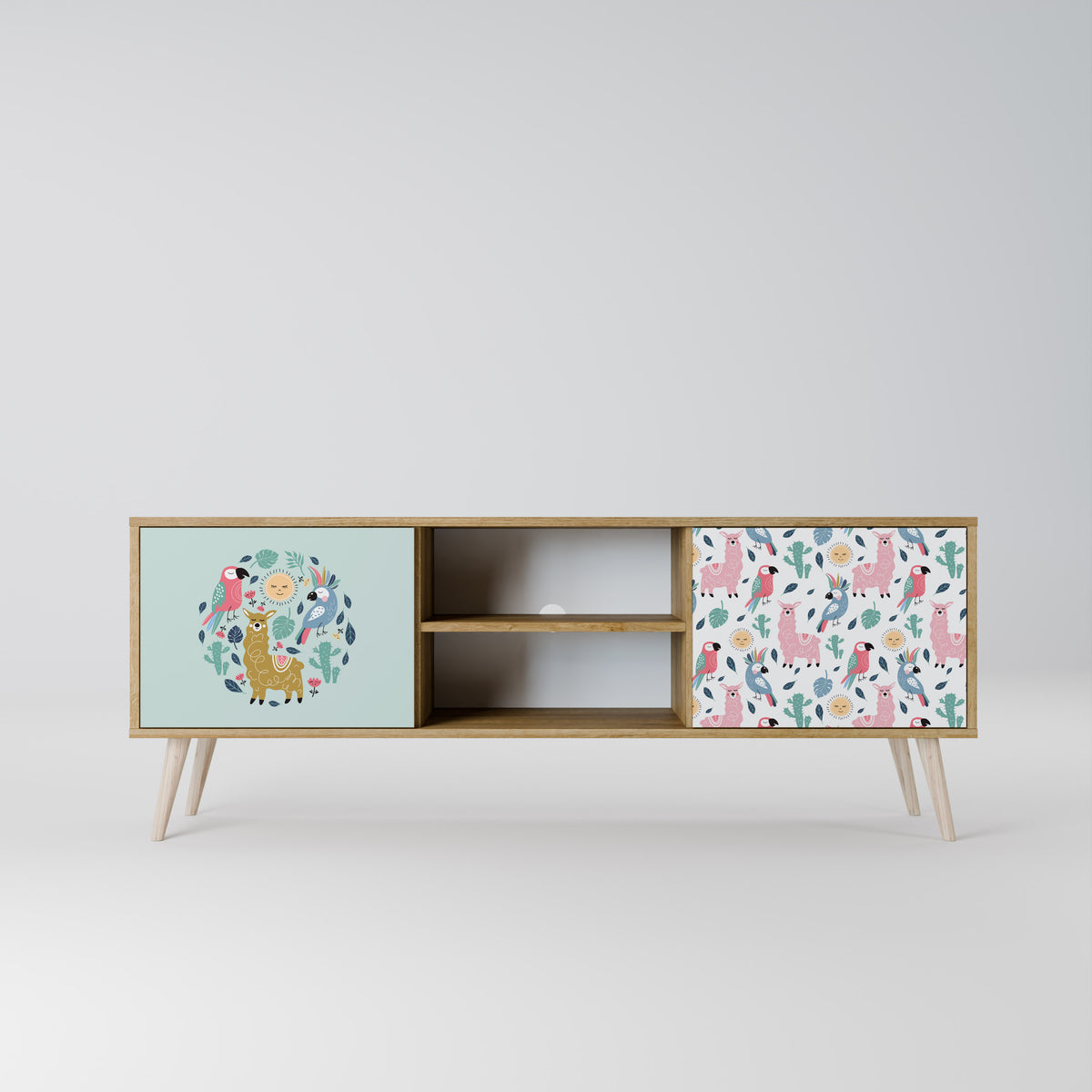 COLORFUL ALPACAS Mueble de TV de 2 Puertas