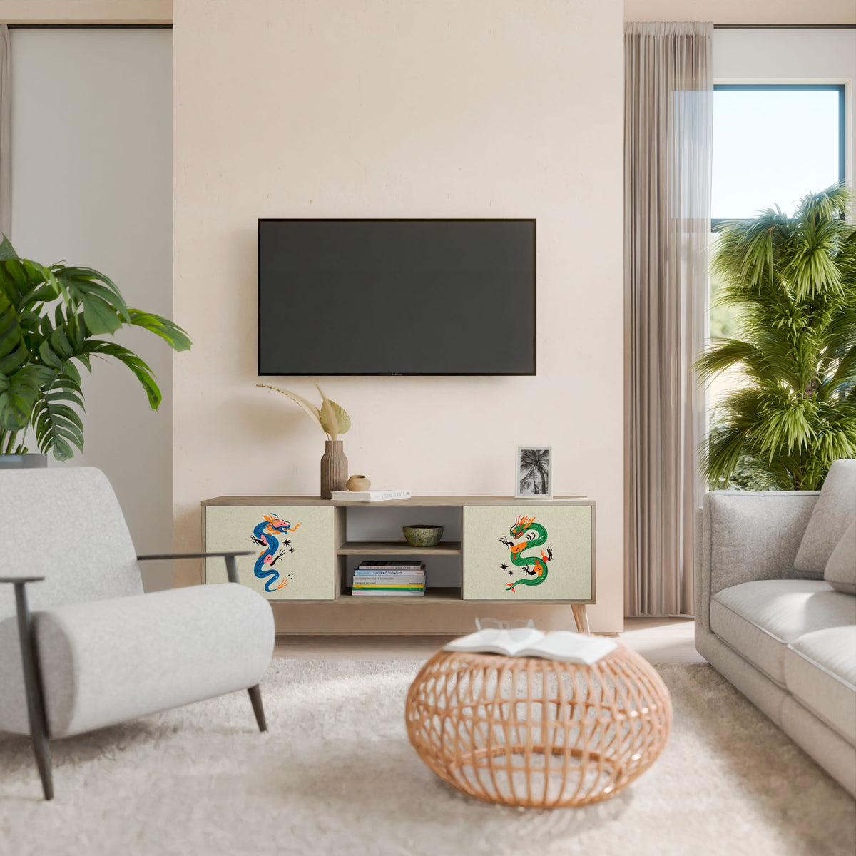 MYTHOLOGICAL CREATURES Mueble de TV de 2 Puertas