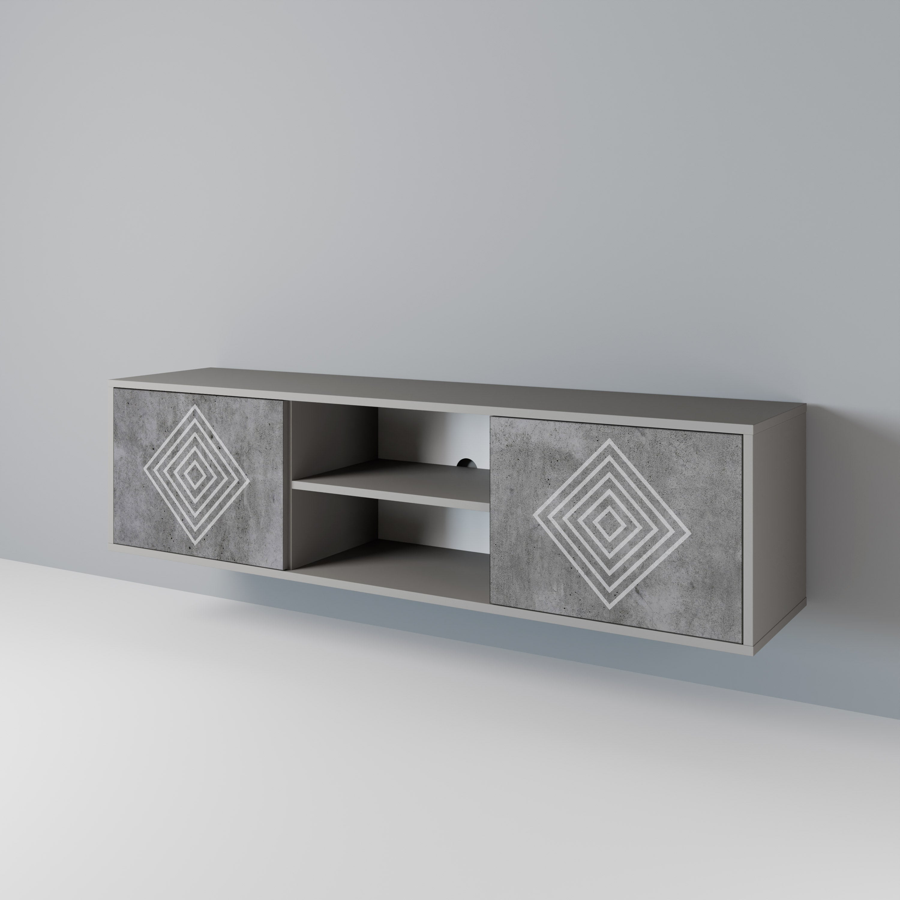 POLYGONAL ARTISTRY 2-Door TV Cabinet