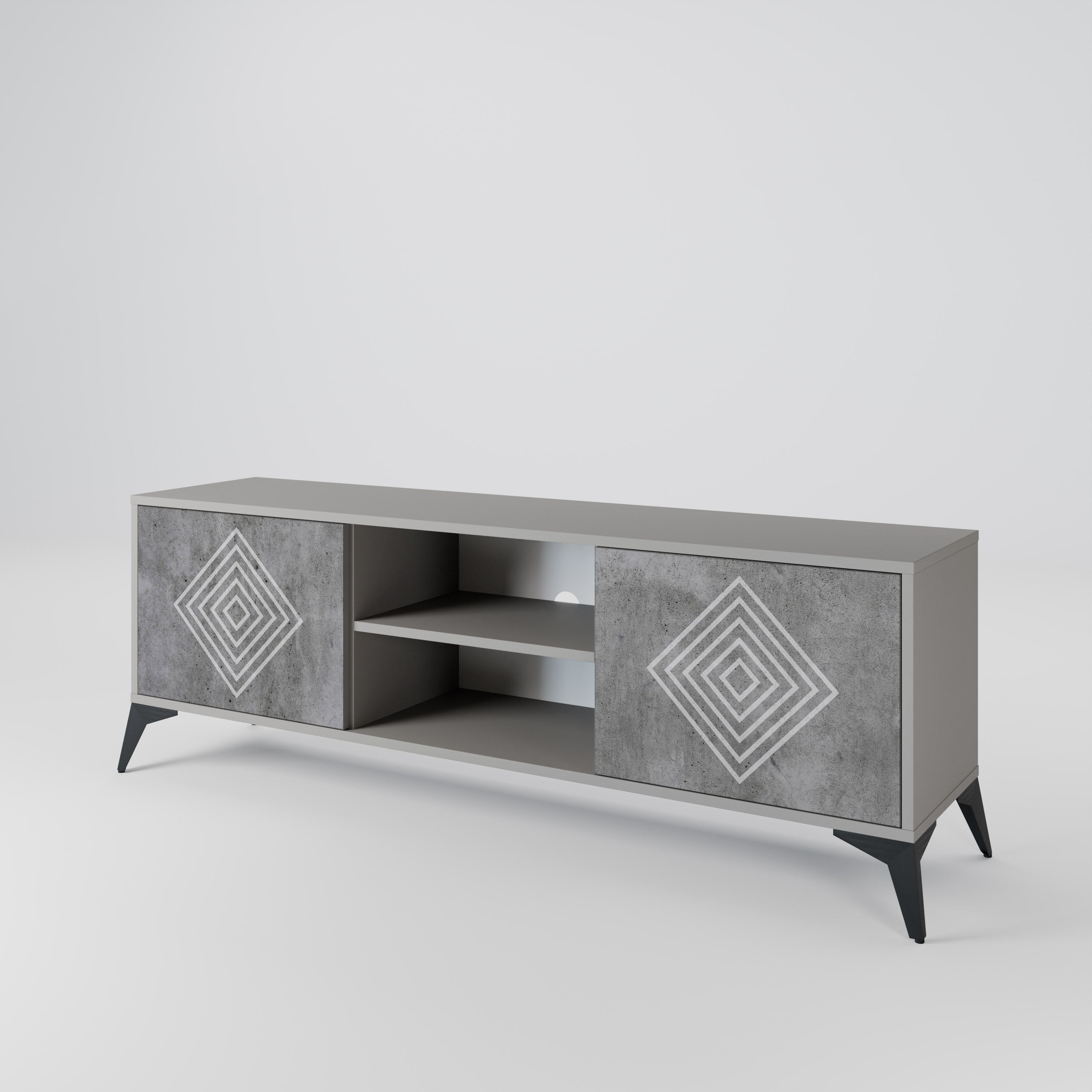 POLYGONAL ARTISTRY 2-Door TV Cabinet