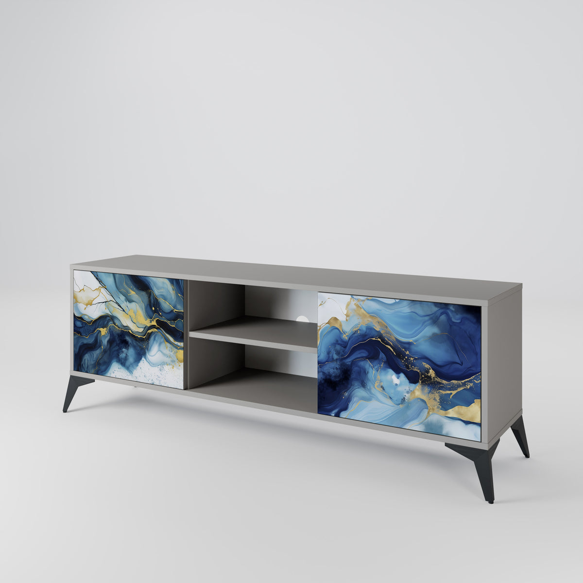 INKY MARBLE Mueble de TV de 2 Puertas