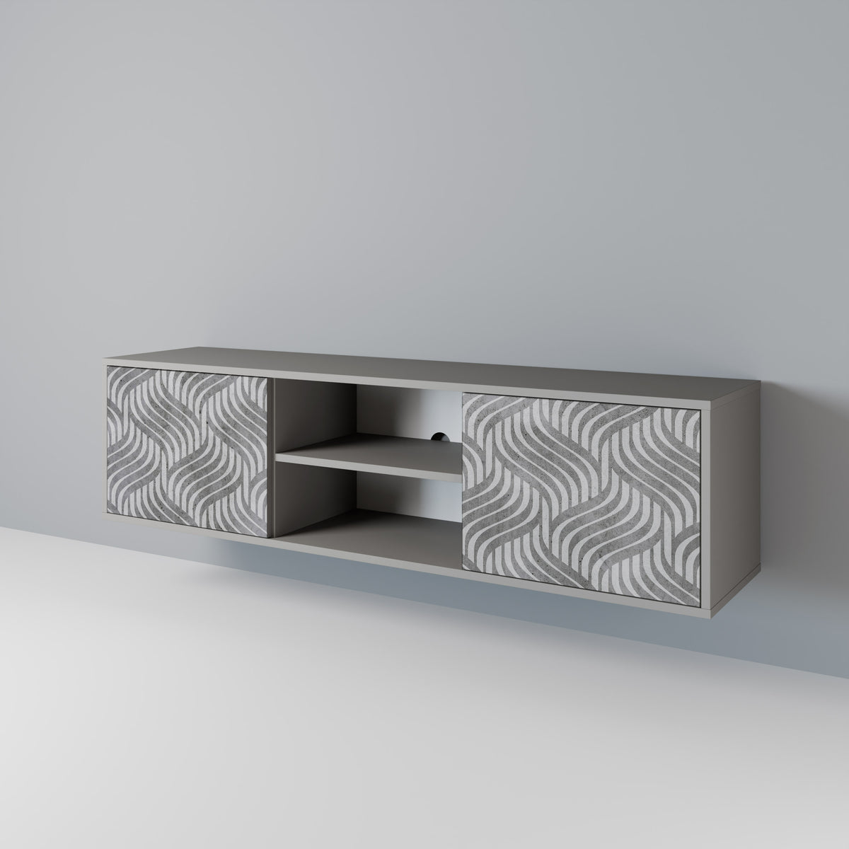 CONCRETE MOVEMENT Mueble de TV de 2 Puertas