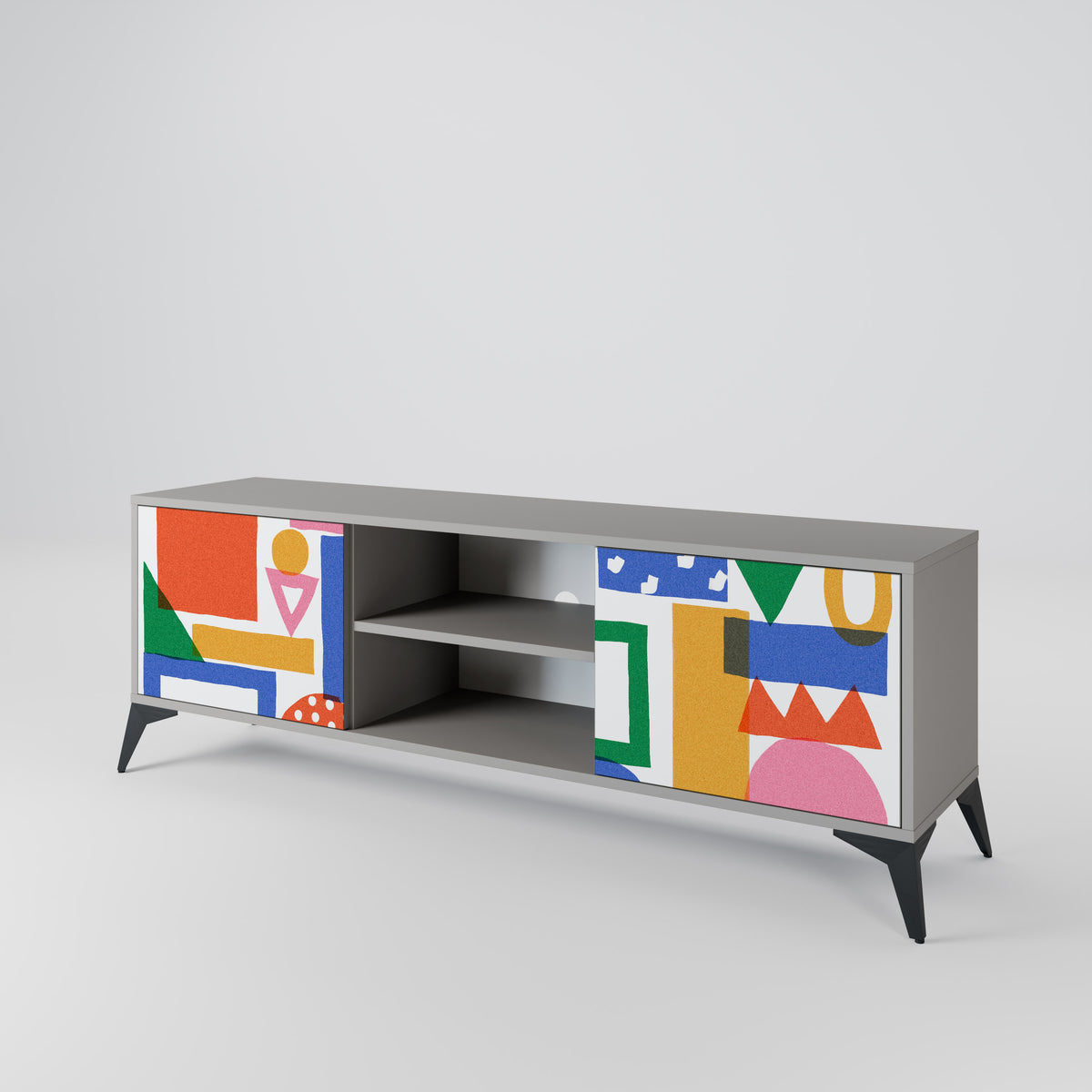 GEOMETRIC GLIMMER Mueble de TV de 2 Puertas
