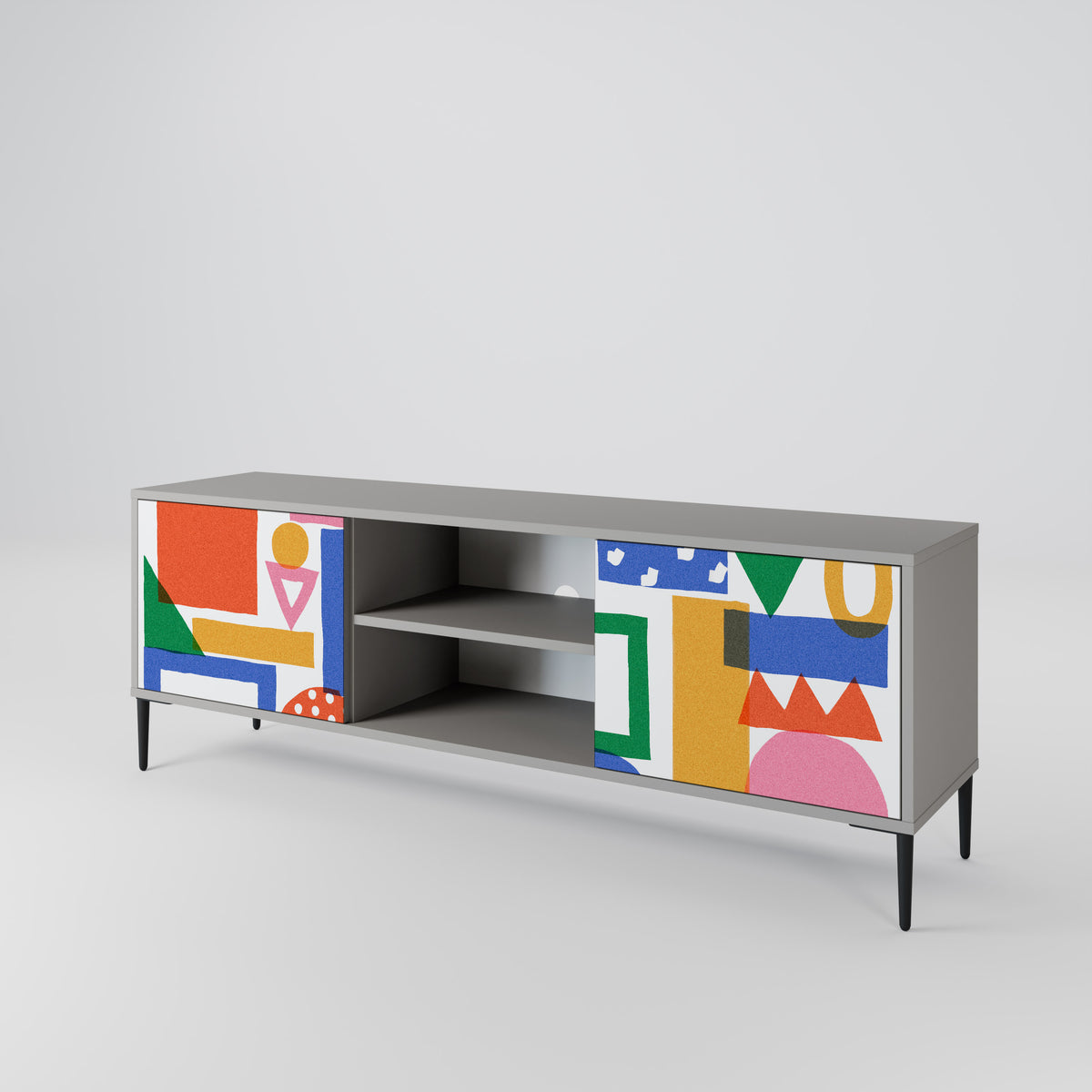 GEOMETRIC GLIMMER Mueble de TV de 2 Puertas
