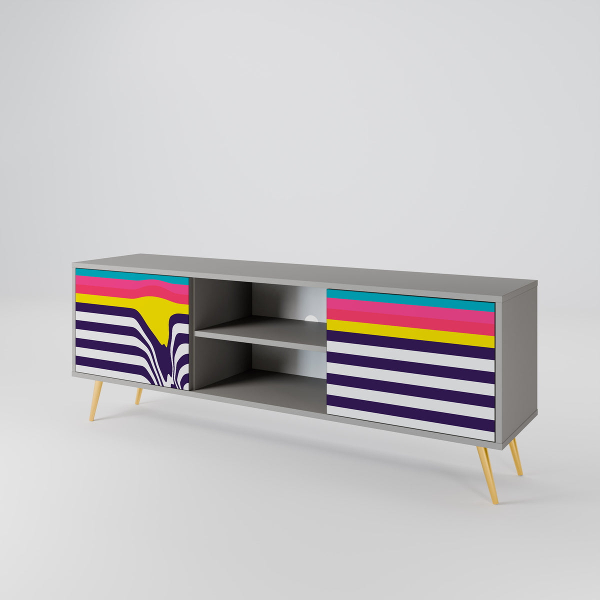 TONE COLLAPSE Mueble de TV de 2 Puertas