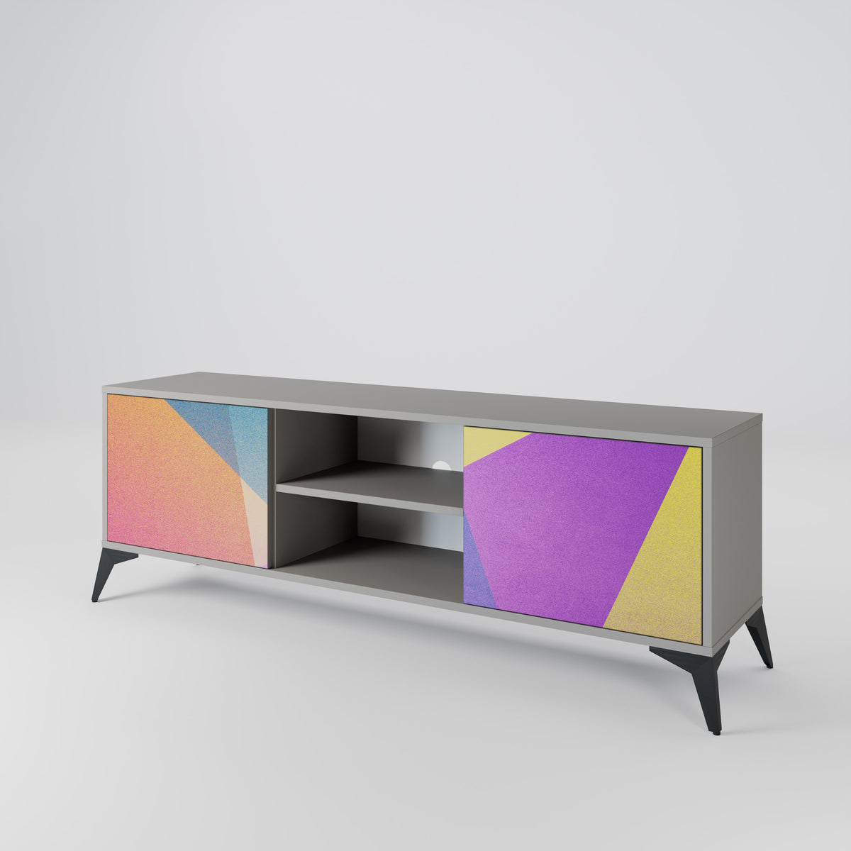 BRIGHT GEOMETRY Mueble de TV de 2 Puertas