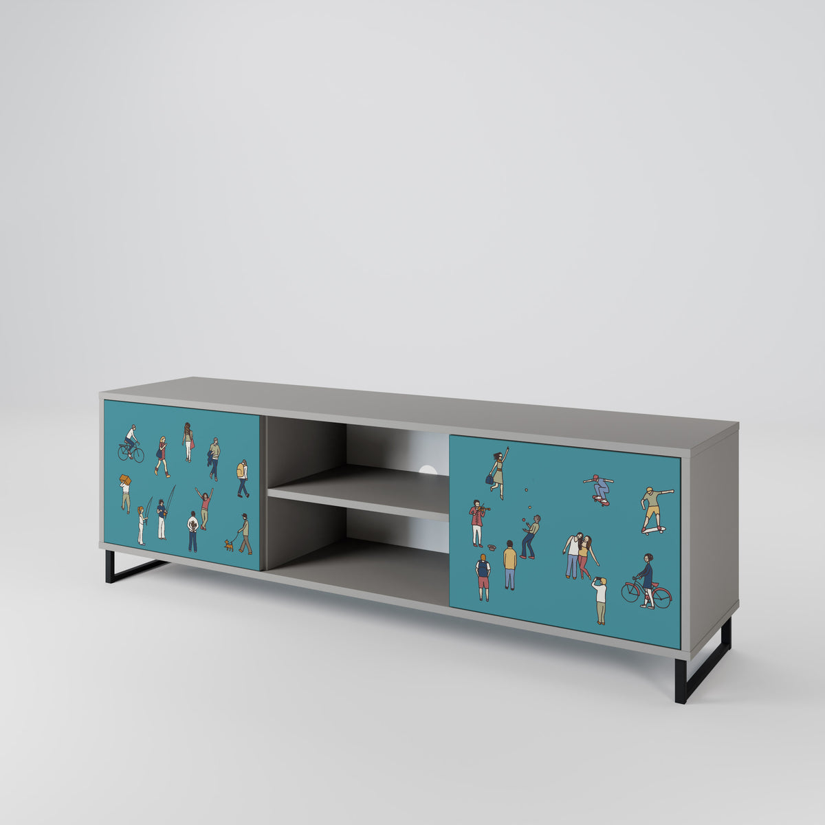 COLLECTIVE STREAM Mueble de TV de 2 Puertas