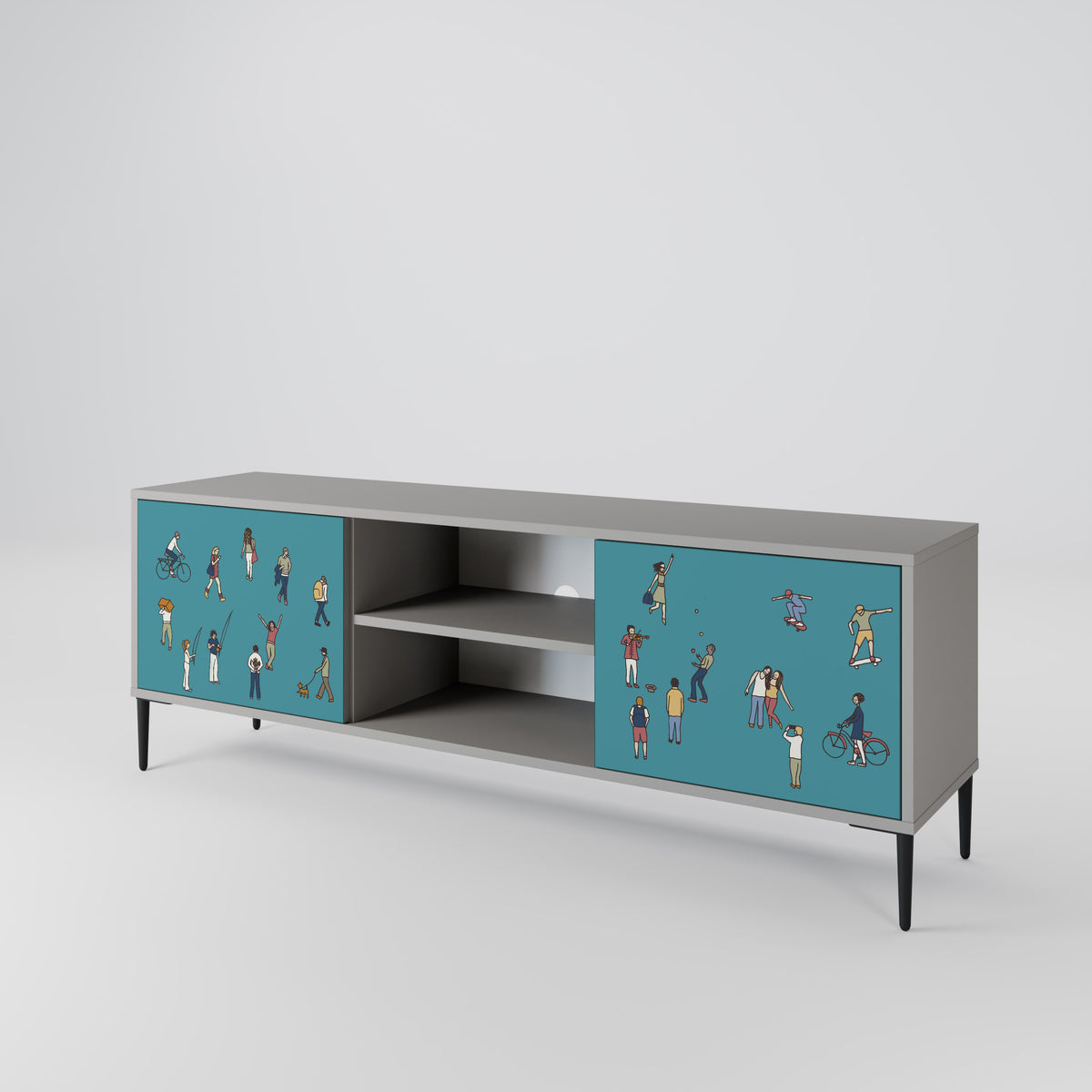 COLLECTIVE STREAM Mueble de TV de 2 Puertas