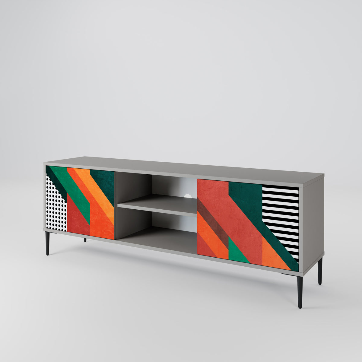 MAKESHIFT ARTISTRY Mueble de TV de 2 Puertas