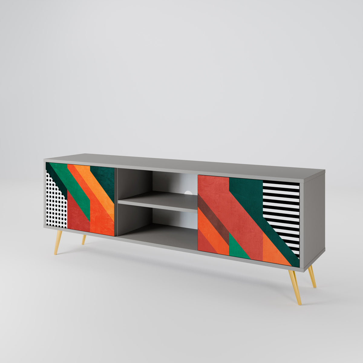 MAKESHIFT ARTISTRY Mueble de TV de 2 Puertas