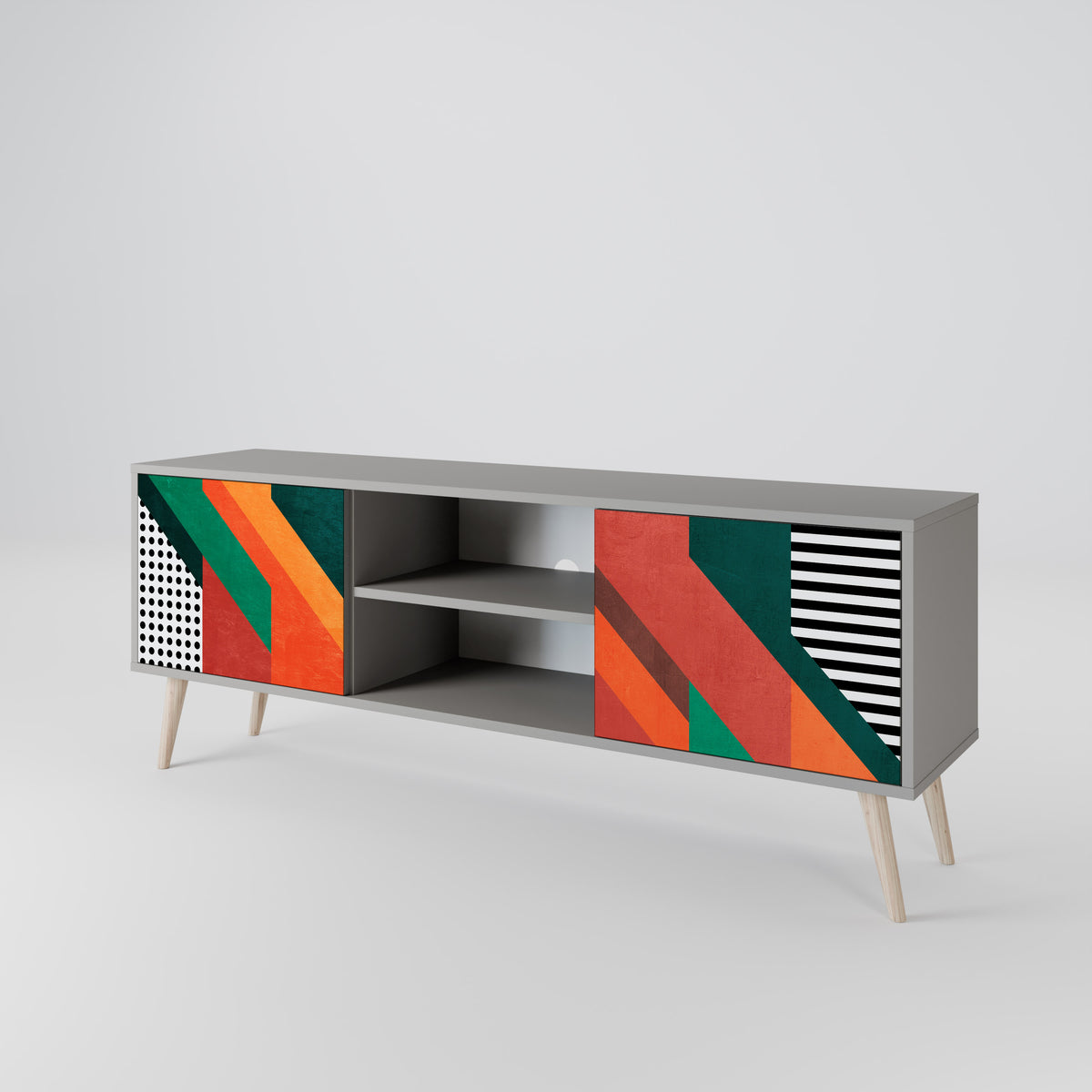 MAKESHIFT ARTISTRY Mueble de TV de 2 Puertas