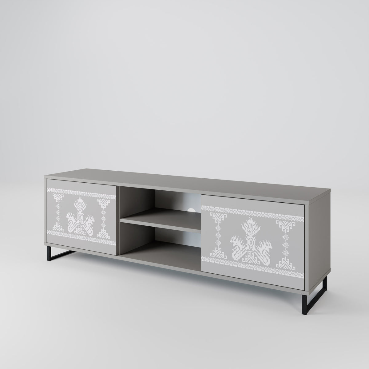 THAI GRAY Mueble de TV de 2 Puertas