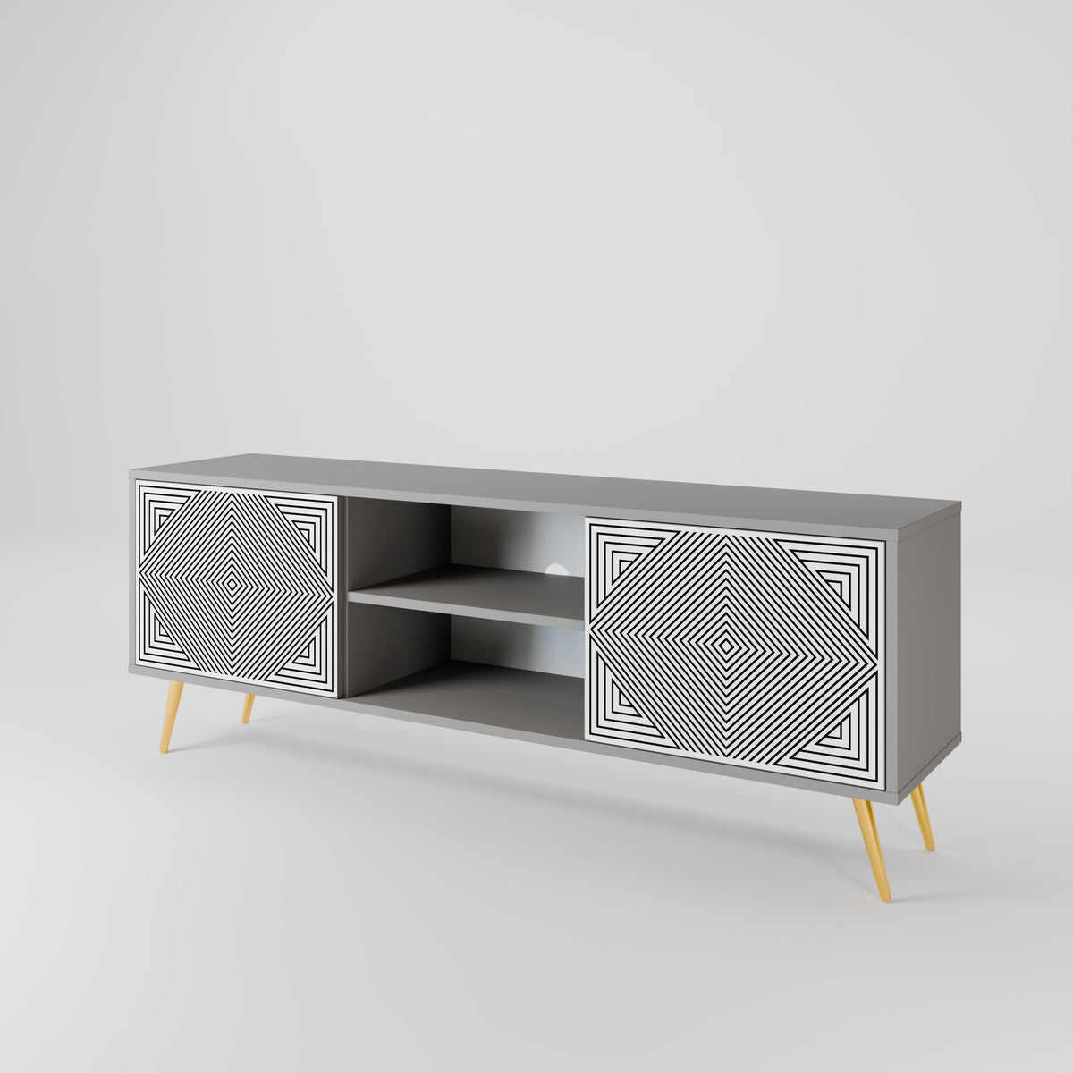 POLYGON ILLUSION Mueble de TV de 2 Puertas