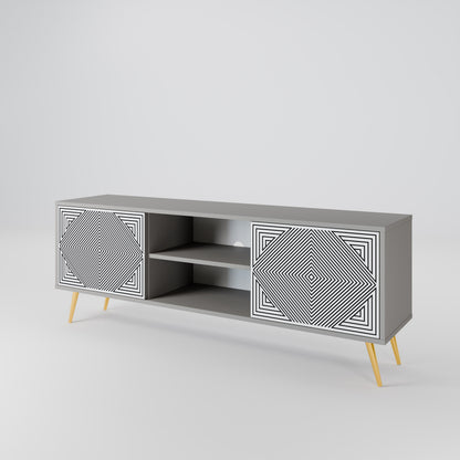 POLYGON ILLUSION TV-bänk med två dörrar