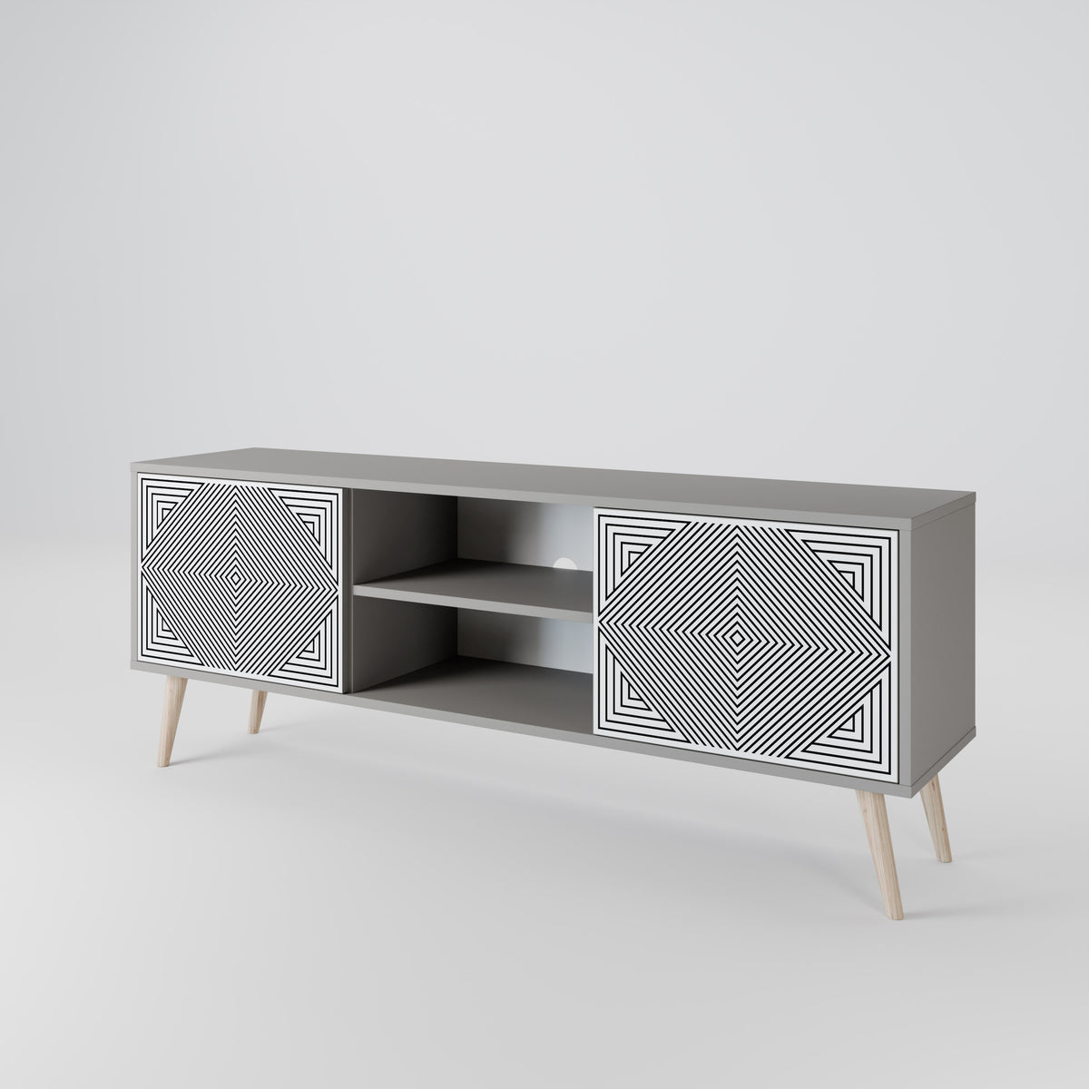 POLYGON ILLUSION Mueble de TV de 2 Puertas