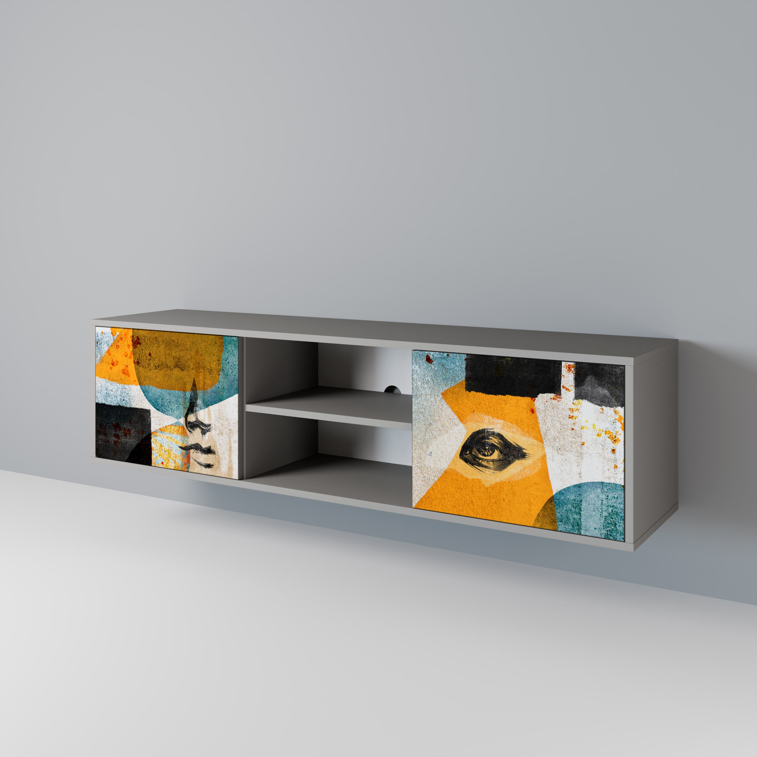 ABSTRACT FACES 2-türiges TV-Lowboard