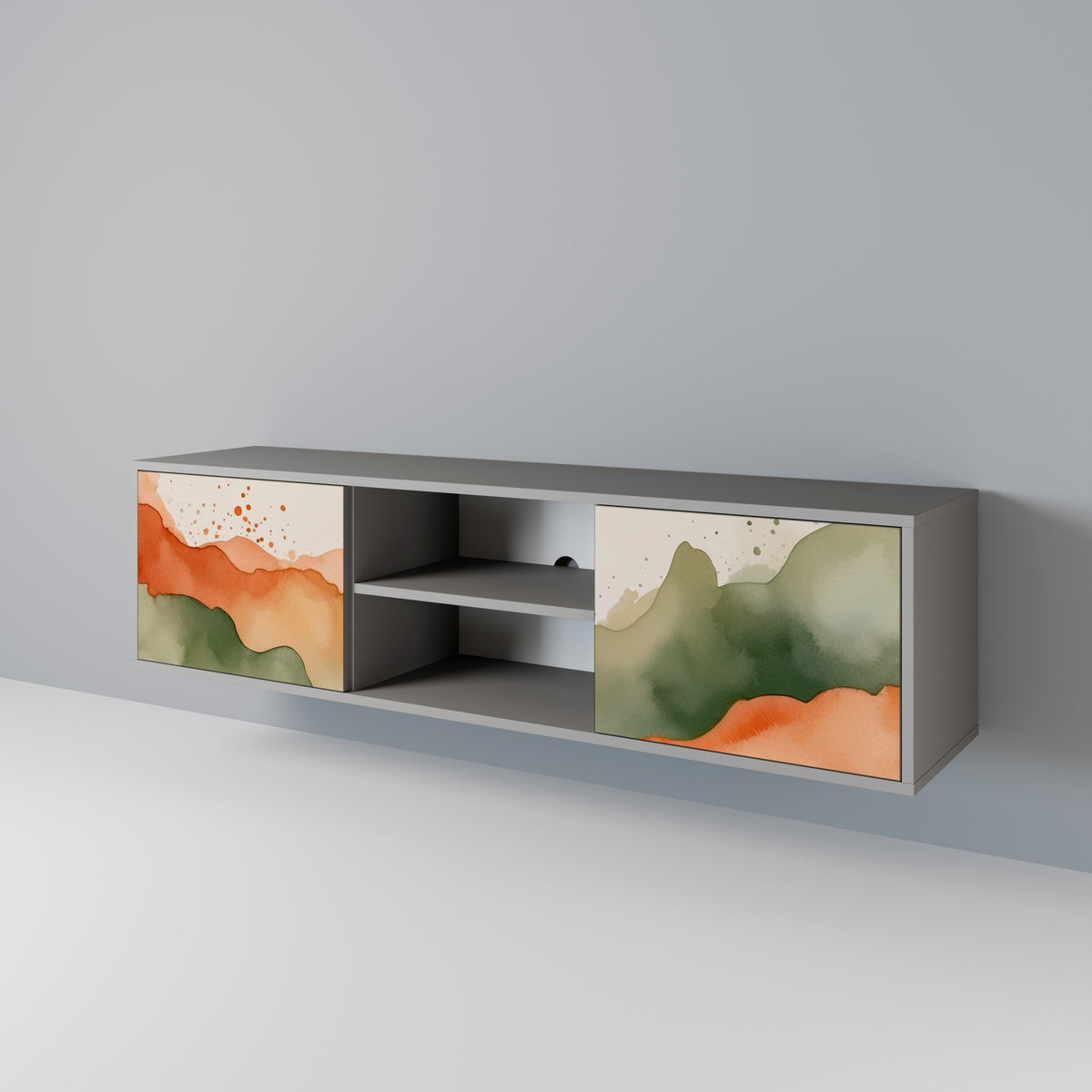 WATERCOLOUR PEAKS Mueble de TV de 2 Puertas