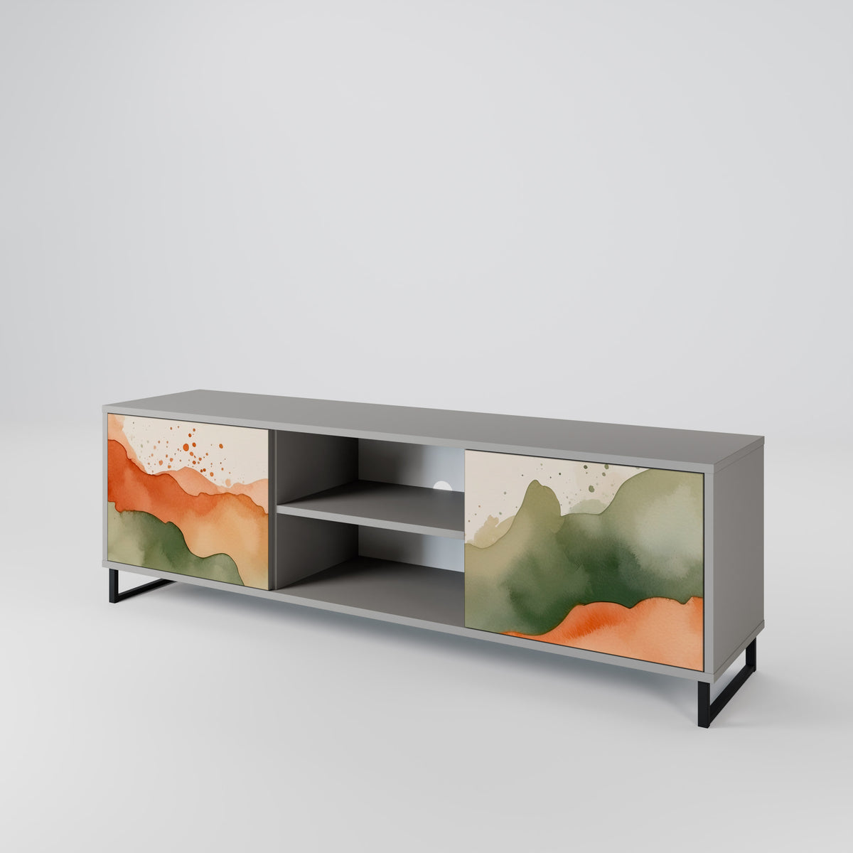 WATERCOLOUR PEAKS Mueble de TV de 2 Puertas