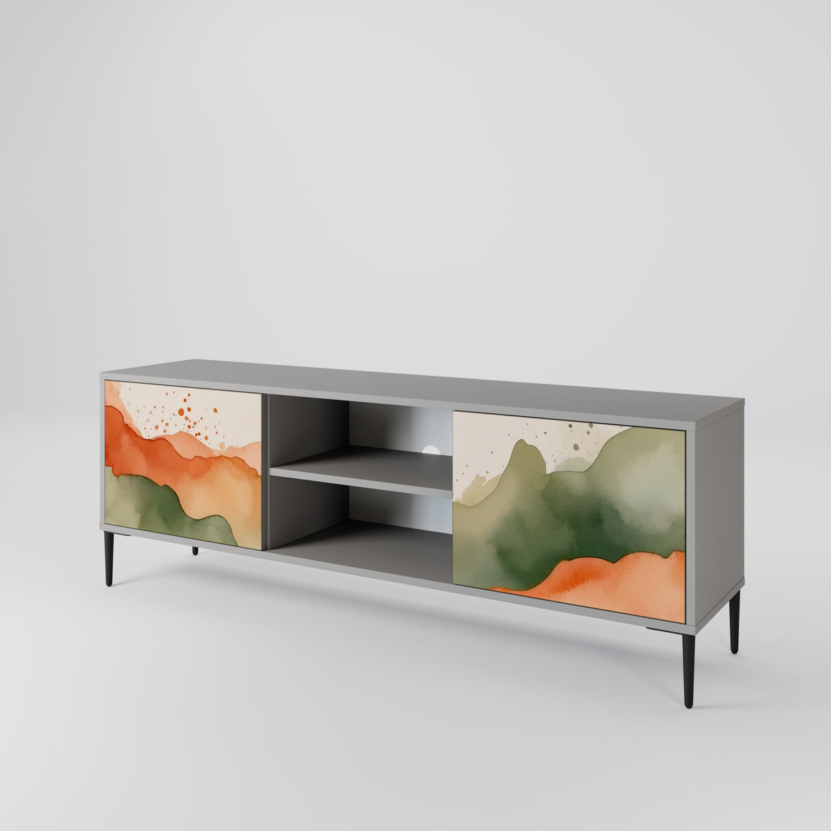 WATERCOLOUR PEAKS Mueble de TV de 2 Puertas