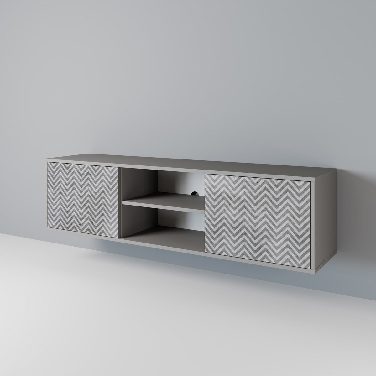 CONCRETE ZIG ZAG Móvel de TV de 2 Portas