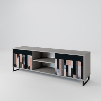 COLLAGE OF RECTANGLES 2-Door TV Cabinet