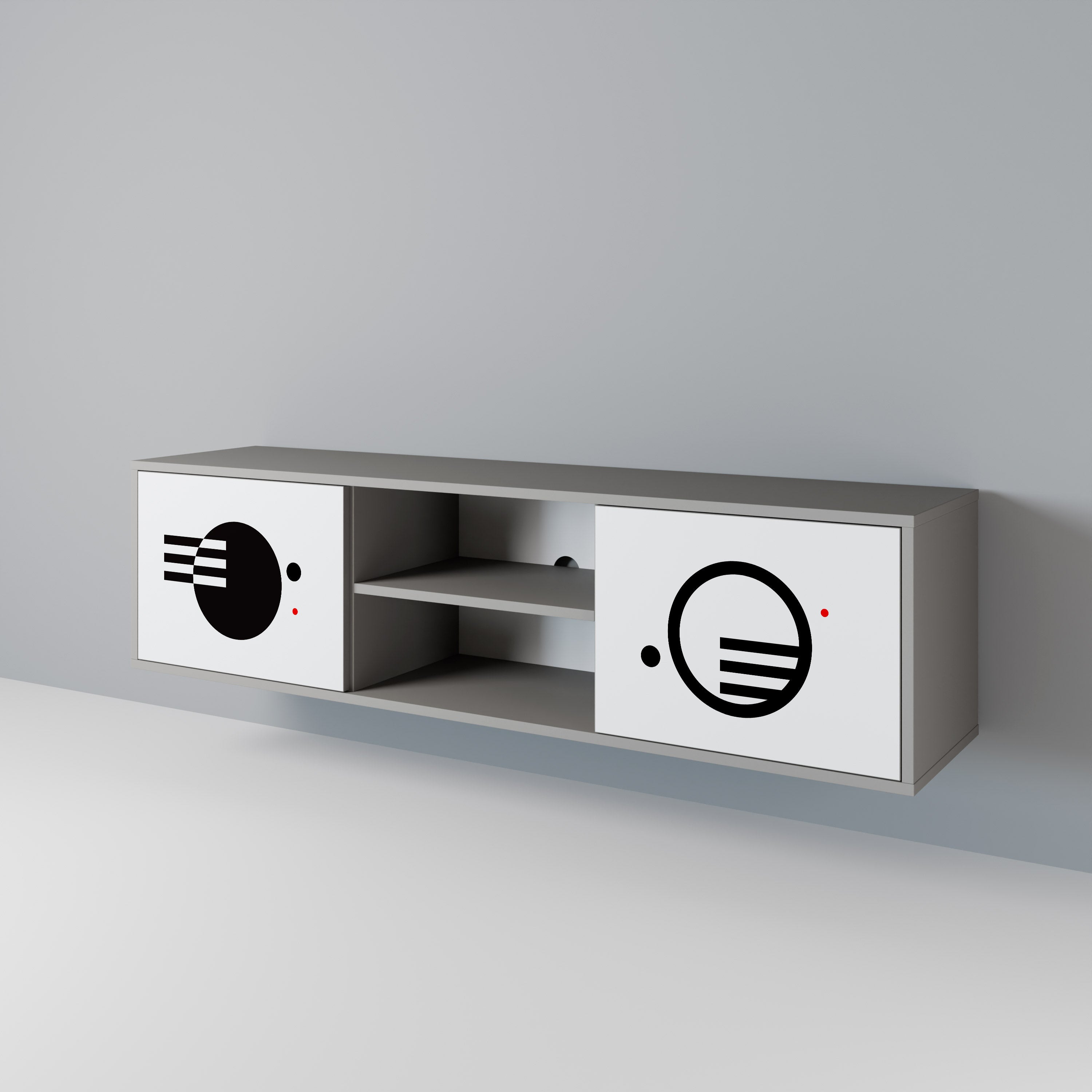 BLACK AND WHITE COMBINATION Mueble de TV de 2 Puertas