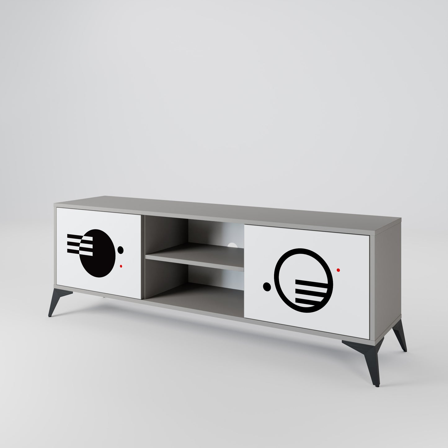 BLACK AND WHITE COMBINATION TV-bänk med två dörrar