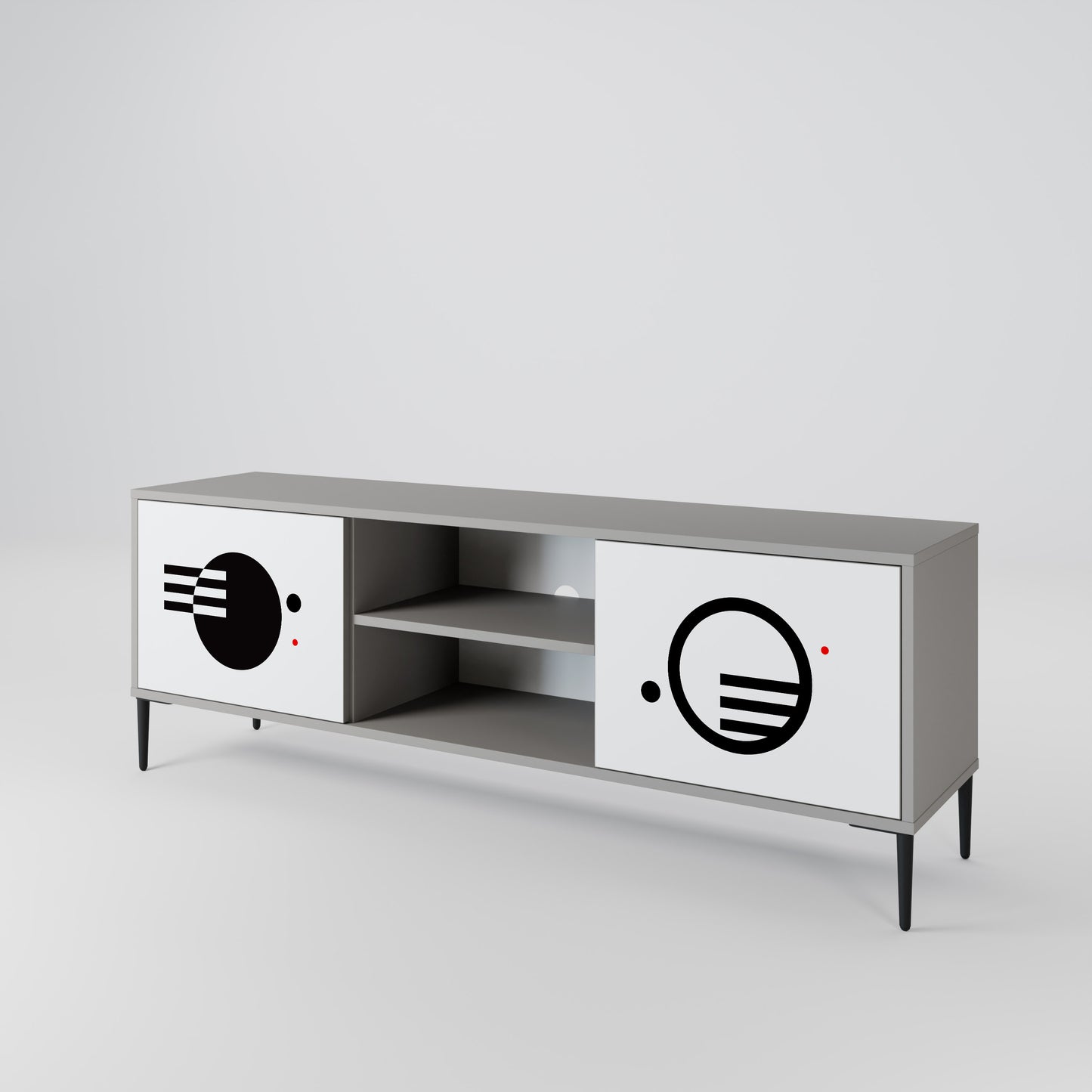 BLACK AND WHITE COMBINATION TV-bänk med två dörrar