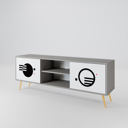 BLACK AND WHITE COMBINATION TV-bänk med två dörrar