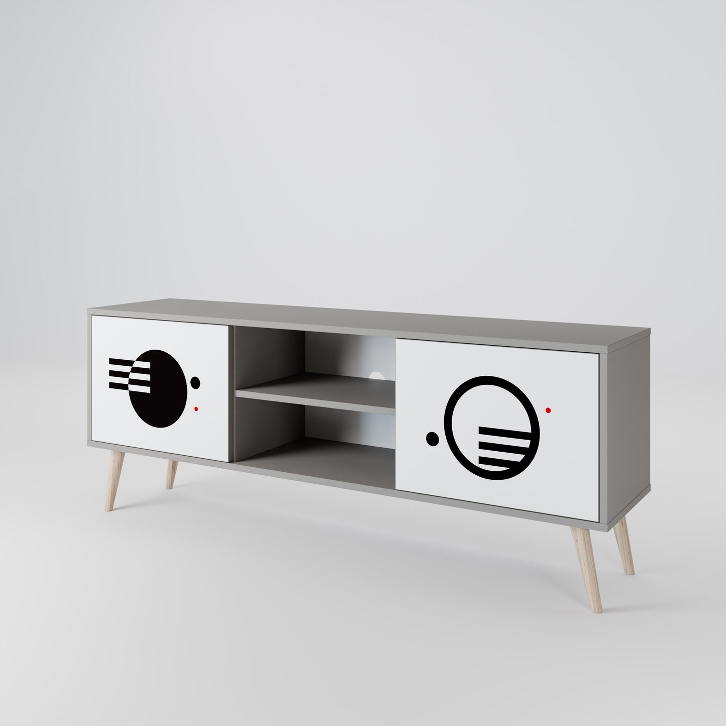BLACK AND WHITE COMBINATION TV-bänk med två dörrar