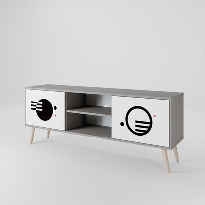 BLACK AND WHITE COMBINATION TV-bänk med två dörrar