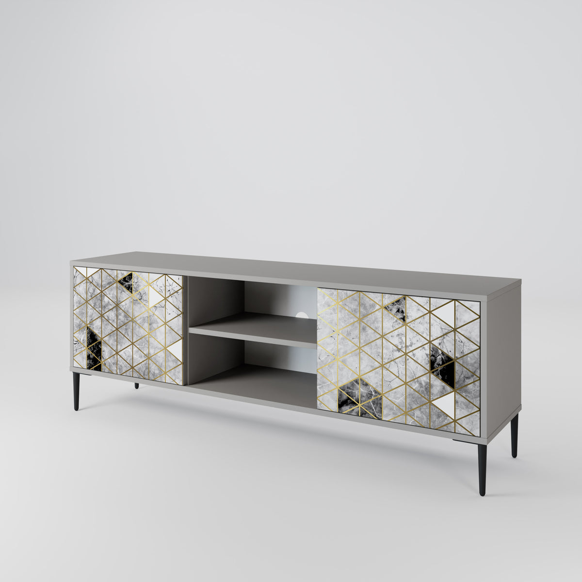 ASHEN ARIA Mueble de TV de 2 Puertas