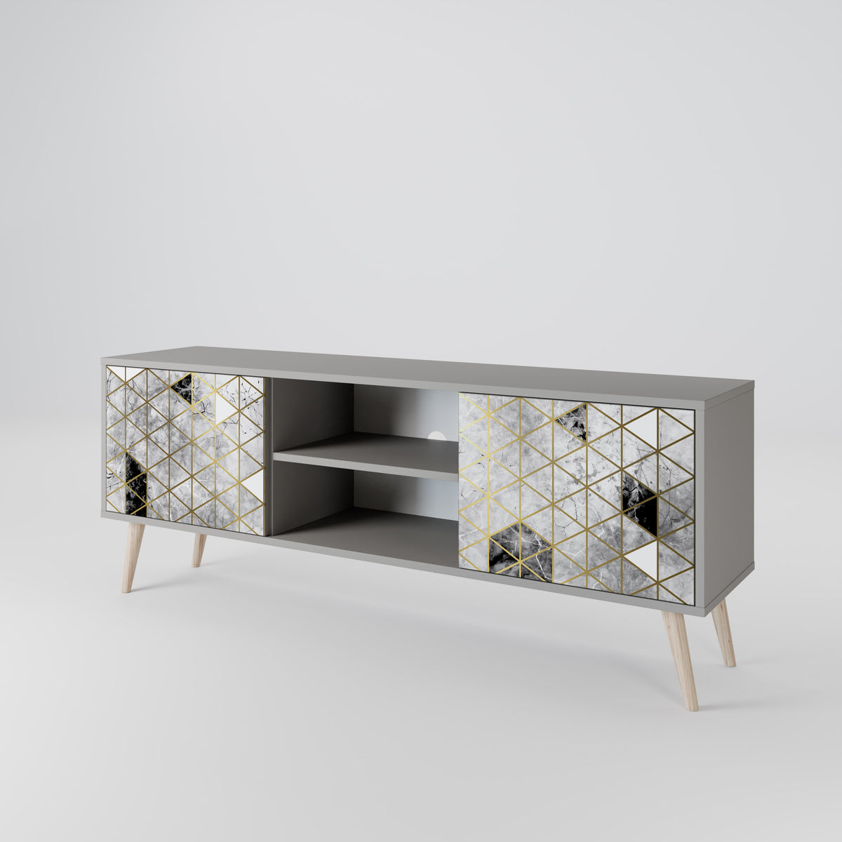 ASHEN ARIA Mueble de TV de 2 Puertas
