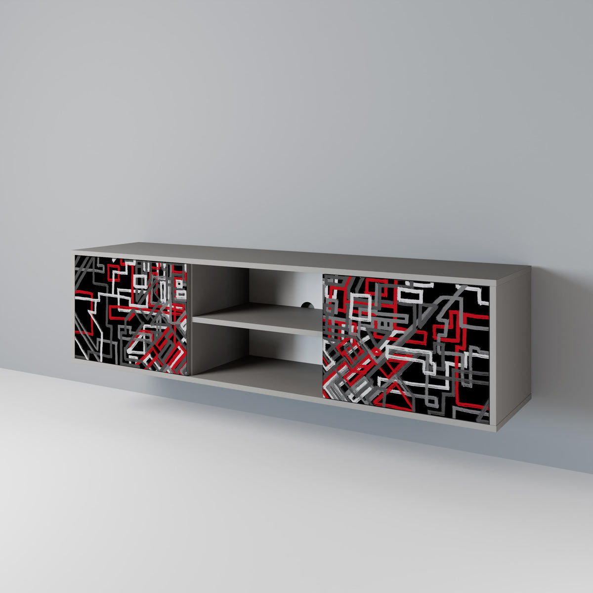 BROKEN LINES Mueble de TV de 2 Puertas