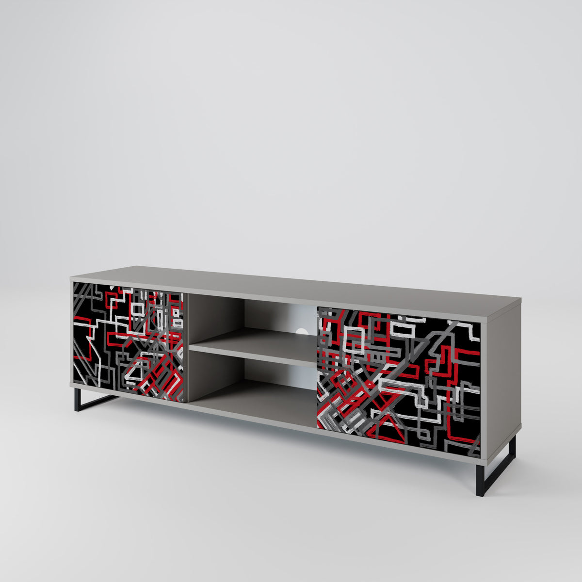 BROKEN LINES Mueble de TV de 2 Puertas