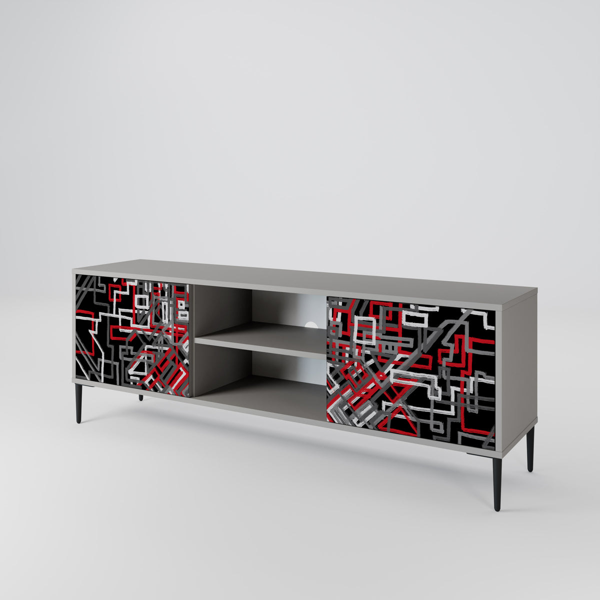 BROKEN LINES 2-Door TV Cabinet