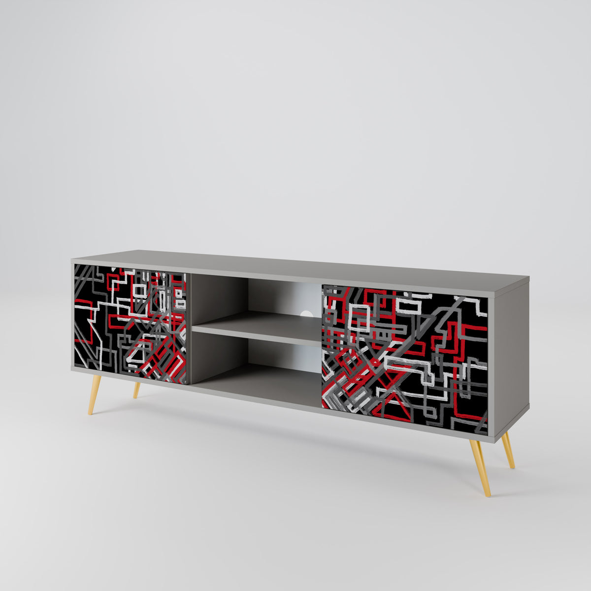 BROKEN LINES 2-Door TV Cabinet