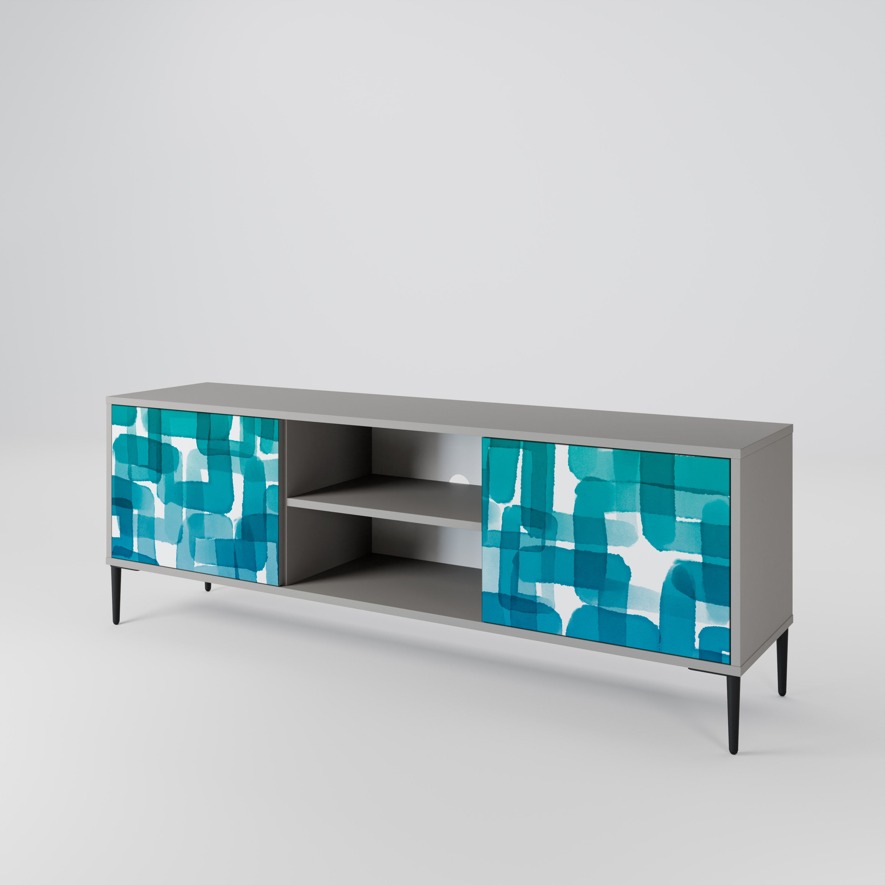 TURQUOISE RECTANGLES Mueble de TV de 2 Puertas