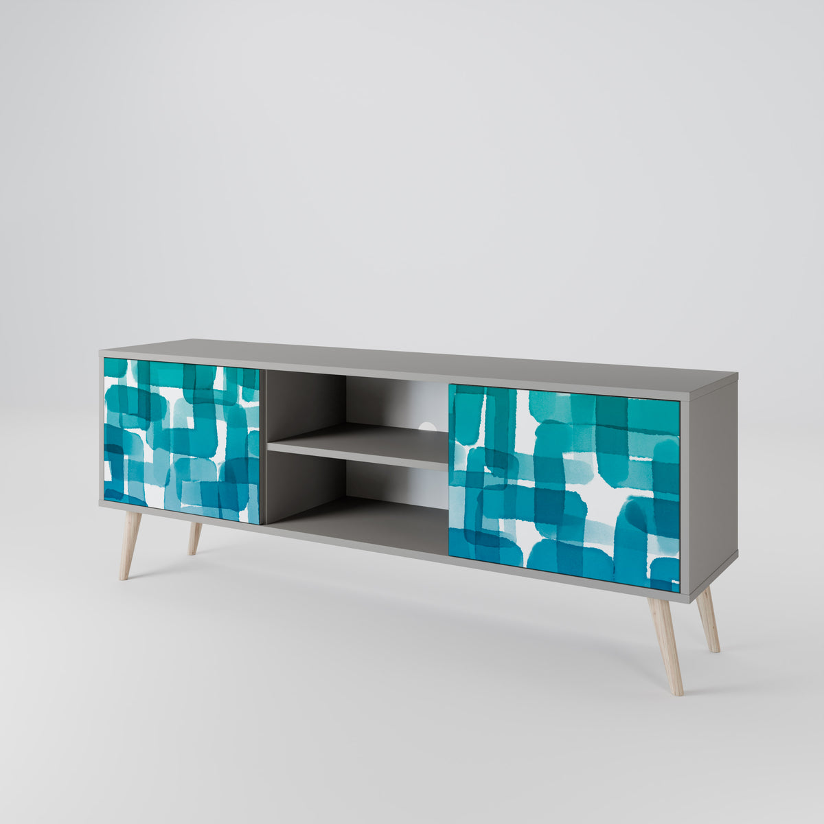 TURQUOISE RECTANGLES 2-türiges TV-Lowboard