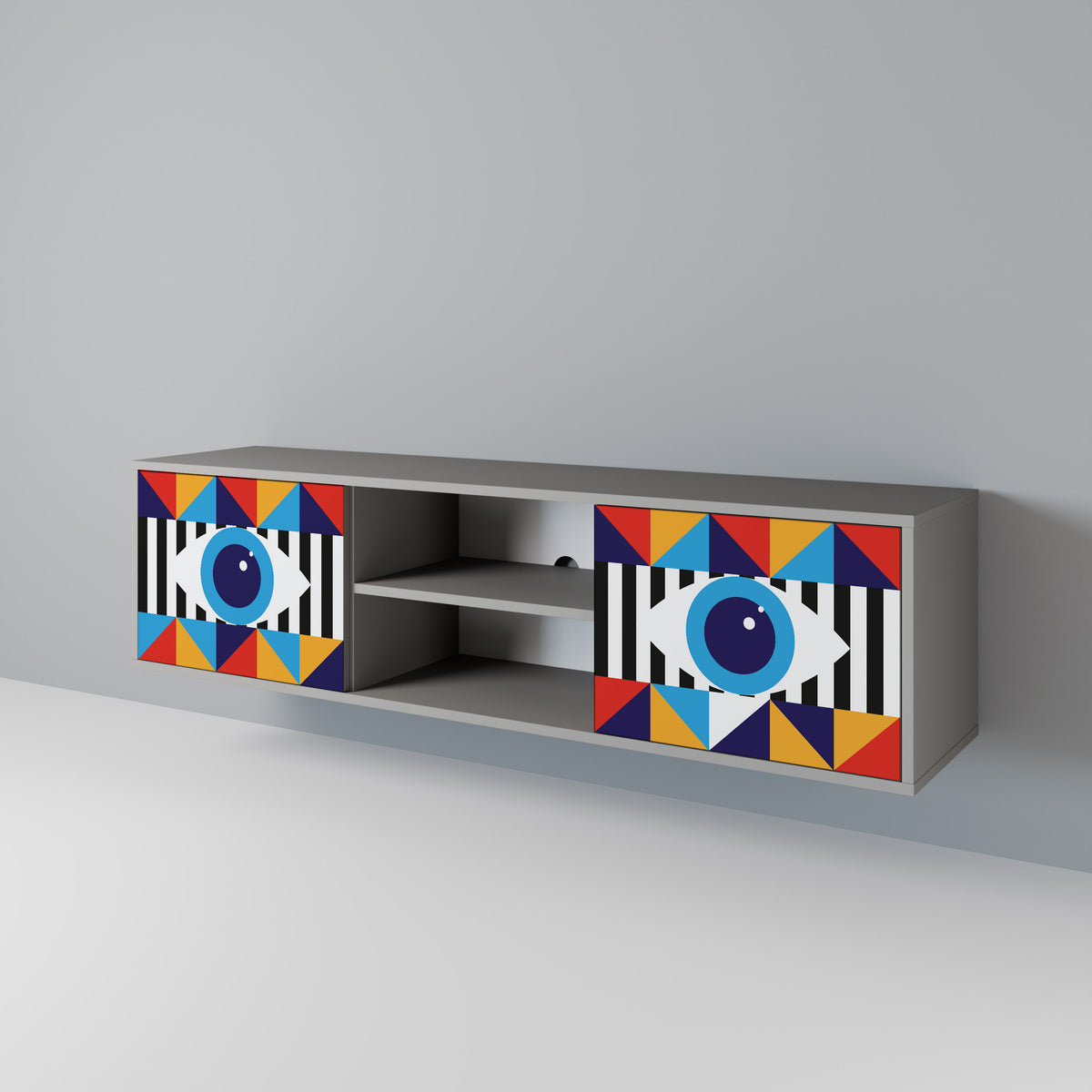 ABSTRACTION AND GEOMETRY Mueble de TV de 2 Puertas