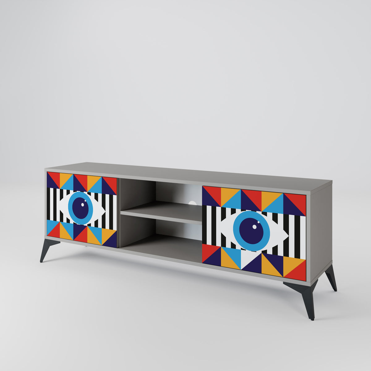 ABSTRACTION AND GEOMETRY Mueble de TV de 2 Puertas