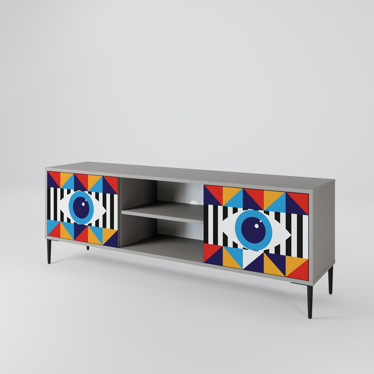 ABSTRACTION AND GEOMETRY Mueble de TV de 2 Puertas