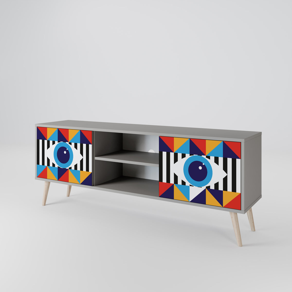 ABSTRACTION AND GEOMETRY Mueble de TV de 2 Puertas