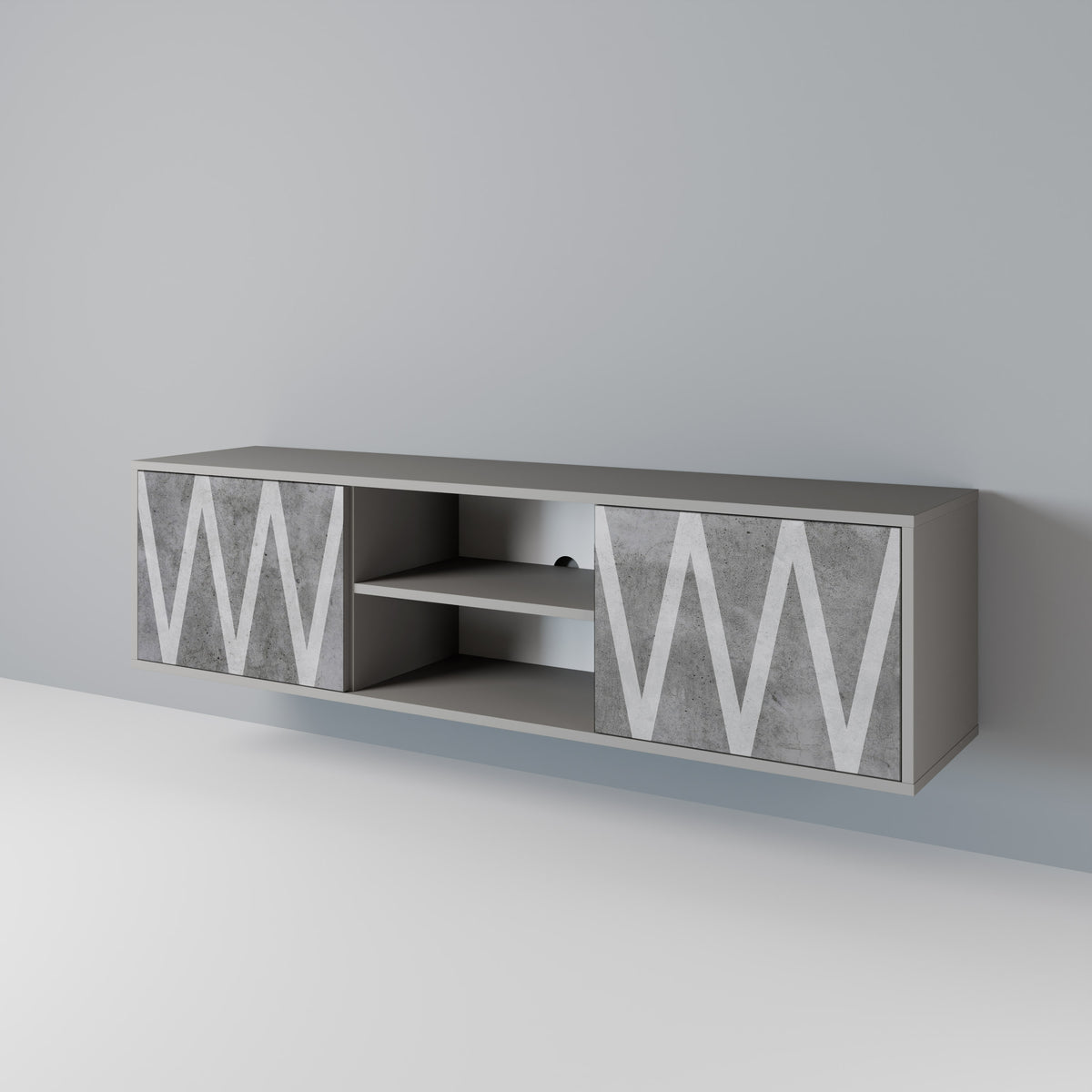 SOLID ZIG ZAG 2-Door TV Cabinet