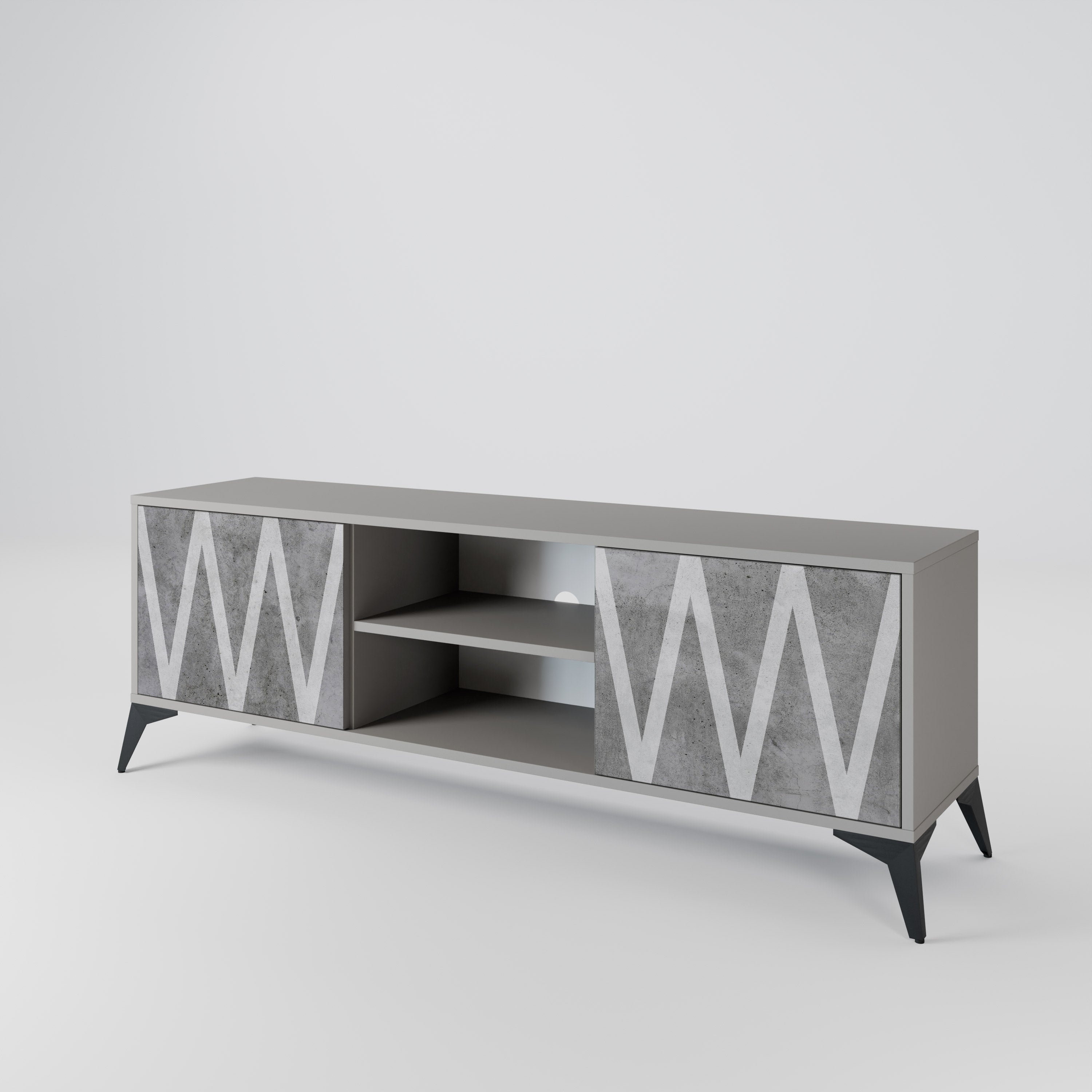 SOLID ZIG ZAG 2-Door TV Cabinet