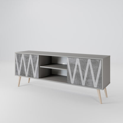 SOLID ZIG ZAG 2-Door TV Cabinet