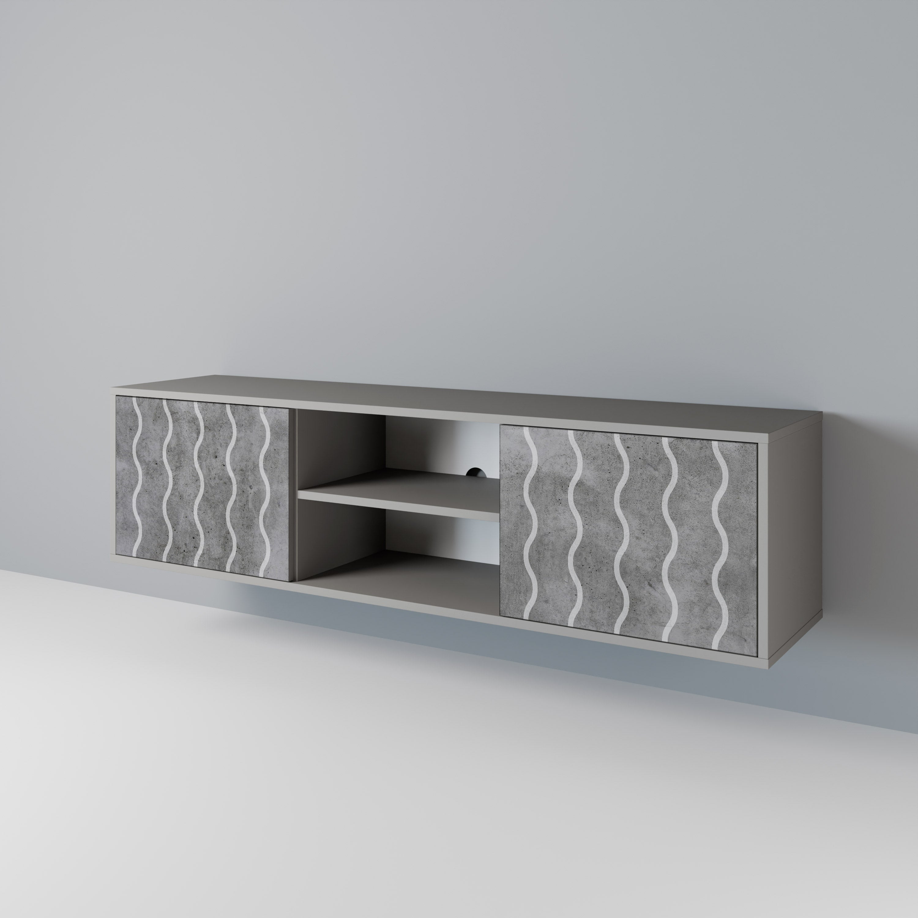 WAVES OF CONCRETE 2-Door TV Cabinet