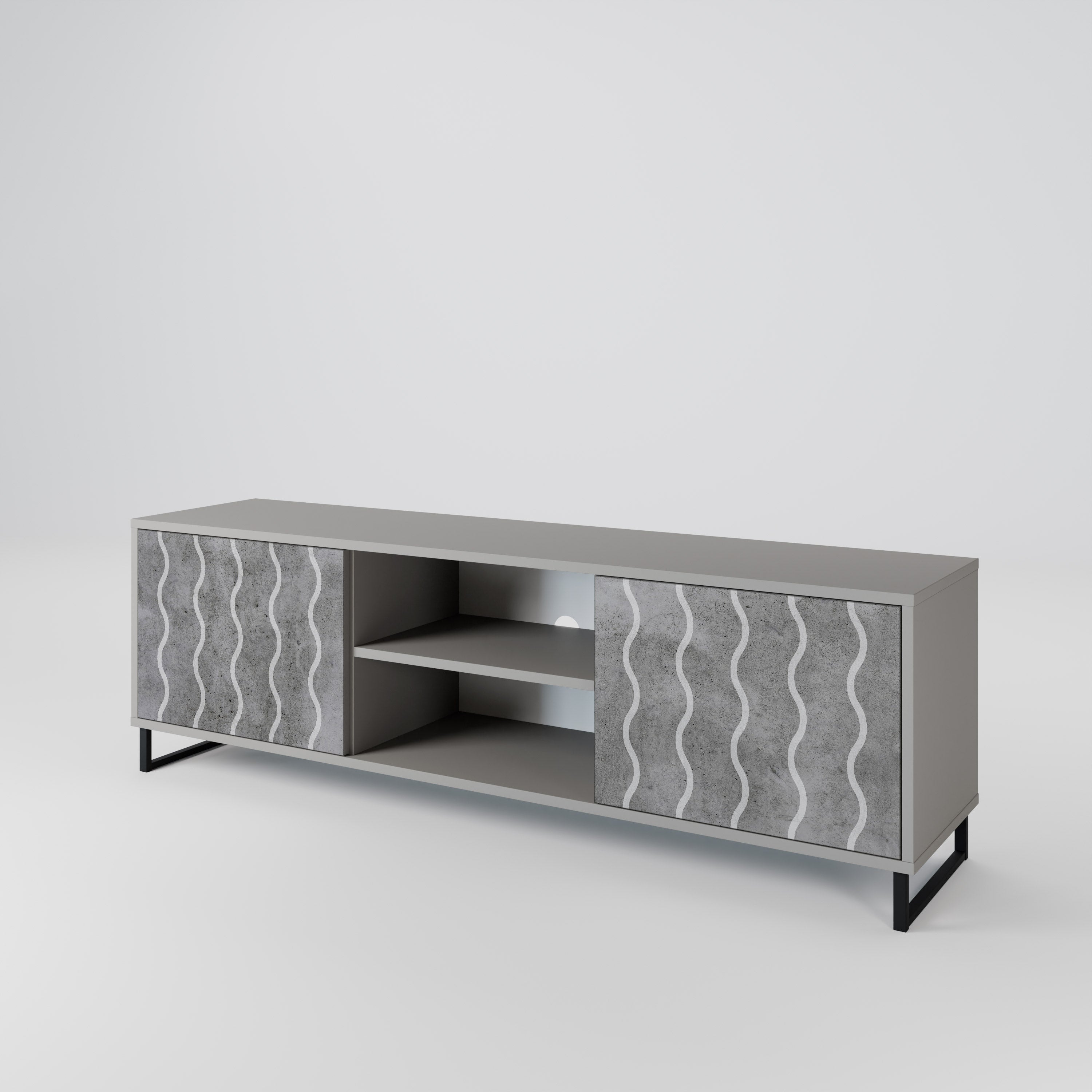 WAVES OF CONCRETE 2-Door TV Cabinet